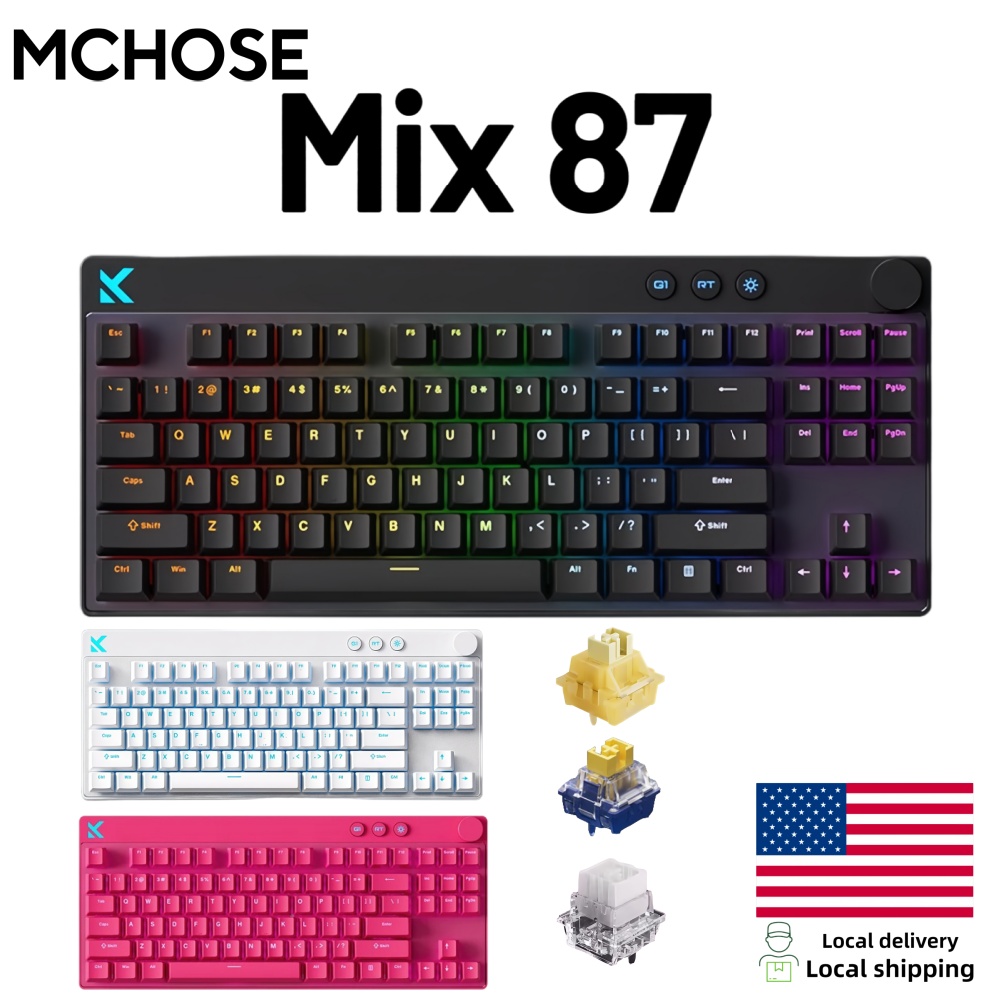 Gaming Keyboard Hot Swappable - Teclado Magnético Mchose Mix87 com Fio