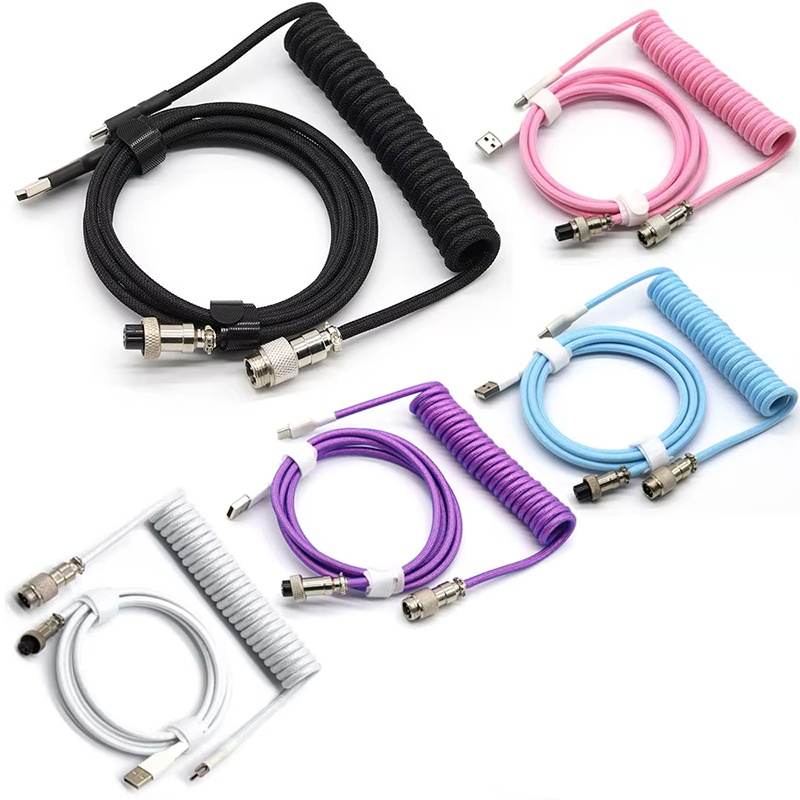 Coiled Usb Cable - Cabo espiralado para teclado mecânico, cabo