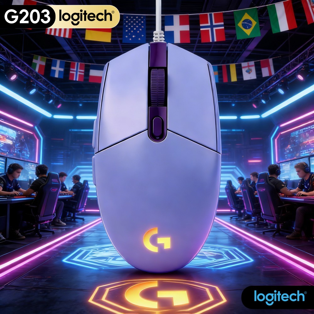 Logitech Mouse G203 - Mouse Gamer Com Fio Logitech G203,