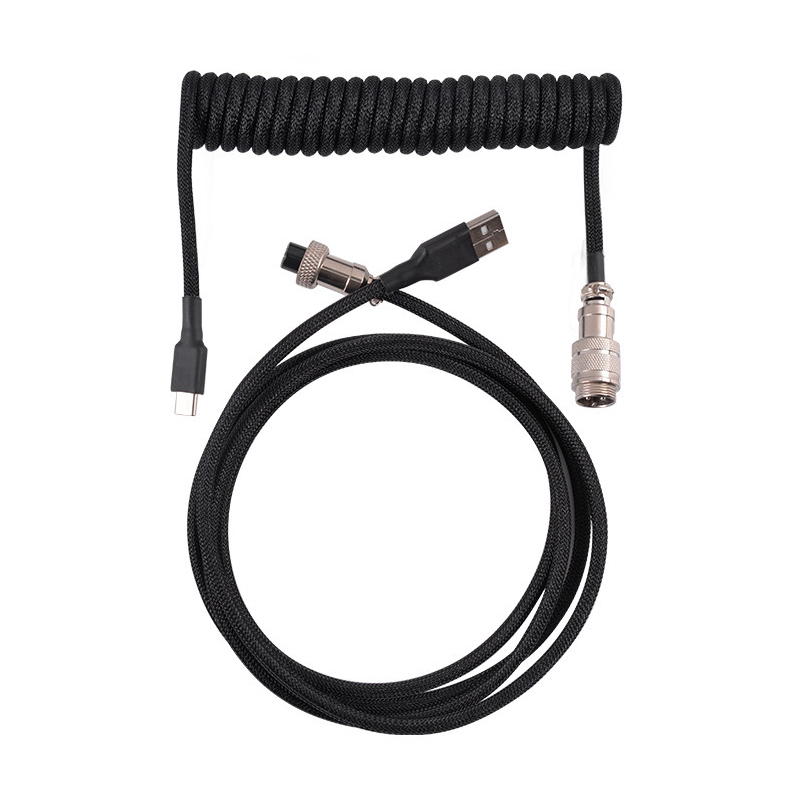 Coiled Usb Cable - Tipo c teclado mecânico cabo enrolado