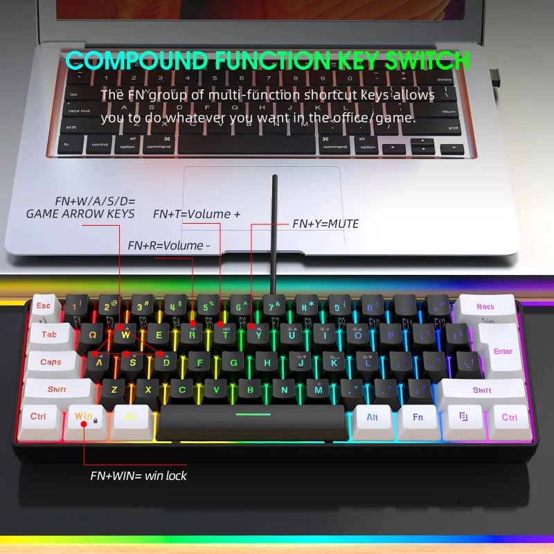 Kit de Teclado e Mouse 60% par - Gaming Keyboard And Mouse Mobile avaliação e preço