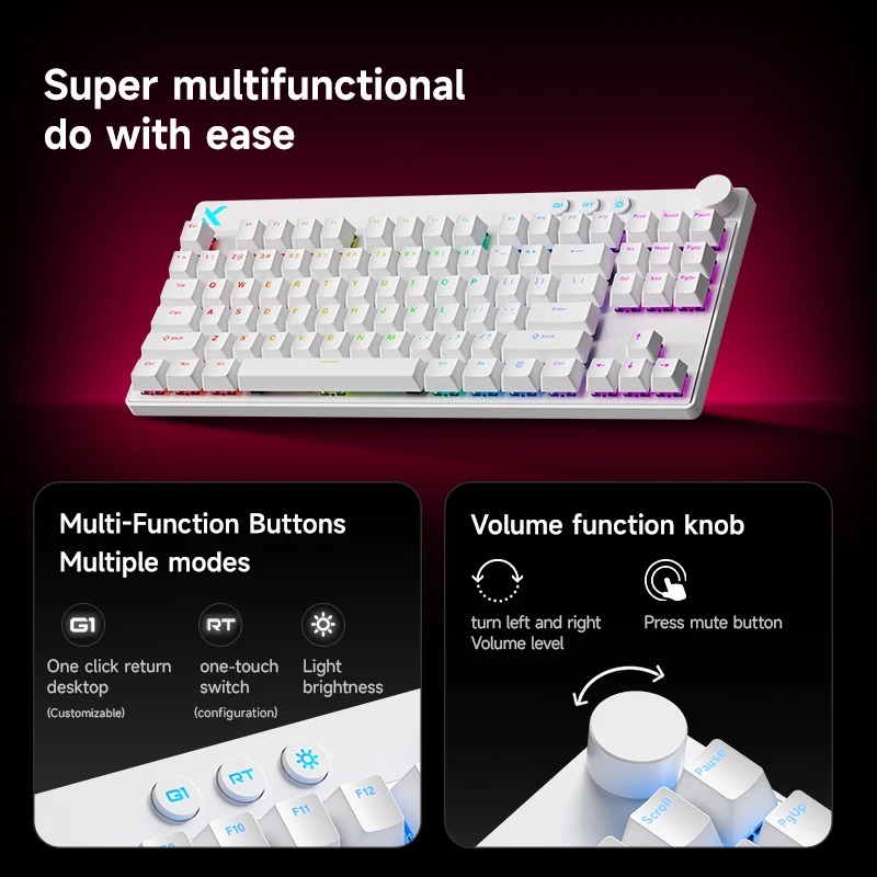 Teclado Magnético Mchose Mix87 - Gaming Keyboard Hot Swappable avaliação e preço