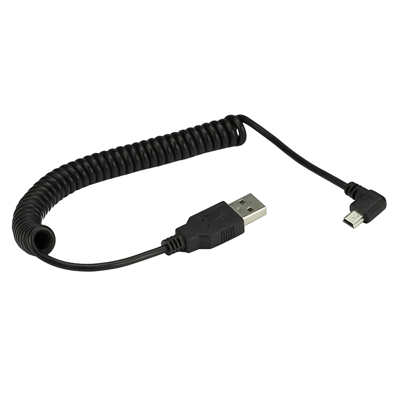 Mini usb 5pin mola enrolada de - Coiled Usb Cable avaliação e preço