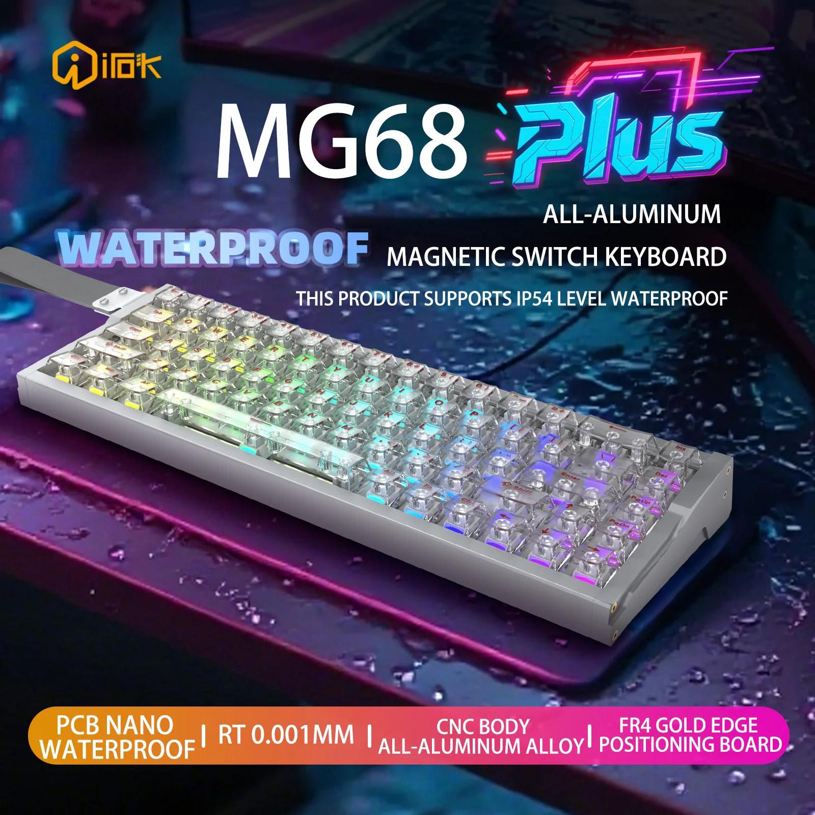 IROK MG68 PRO 8K Interruptor M - Gaming Keyboard Hot Swappable avaliação e preço