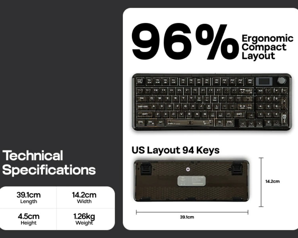 Teclado Mecânico Sem Fio Tri-m - Keyboard Gaming Transparent avaliação e preço