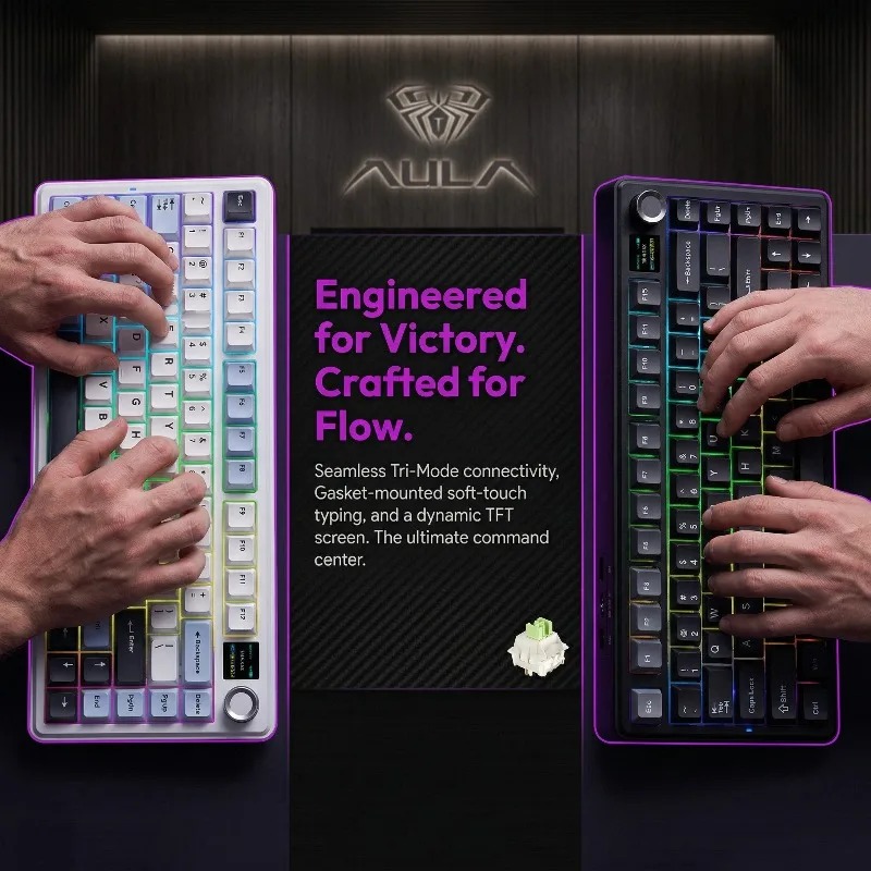 Teclado Mecânico AULA F75 Max, - Gaming Keyboard Hot Swappable avaliação e preço