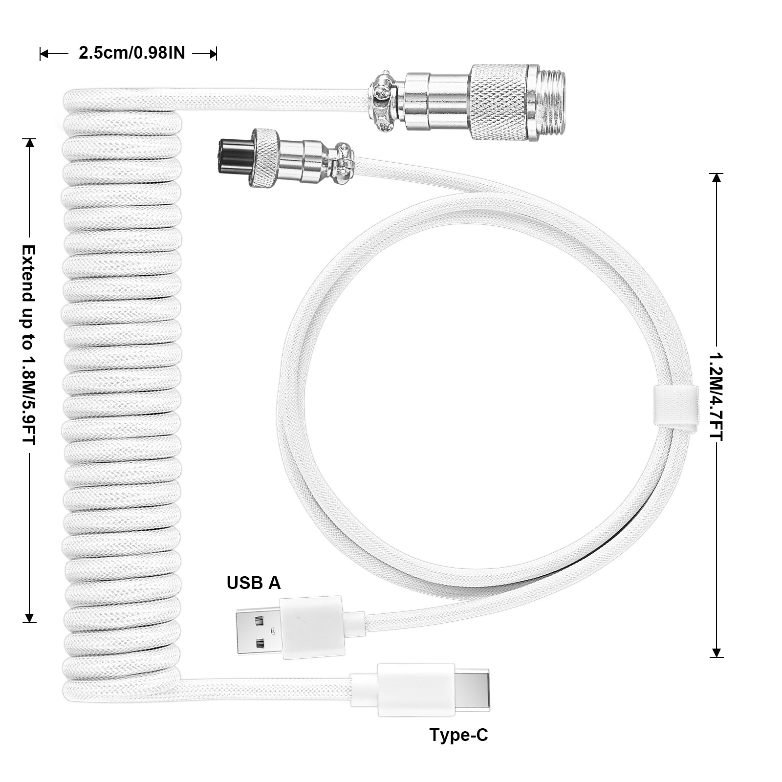 Cabo Espiral USB Tipo C para T - Coiled Usb Cable avaliação e preço