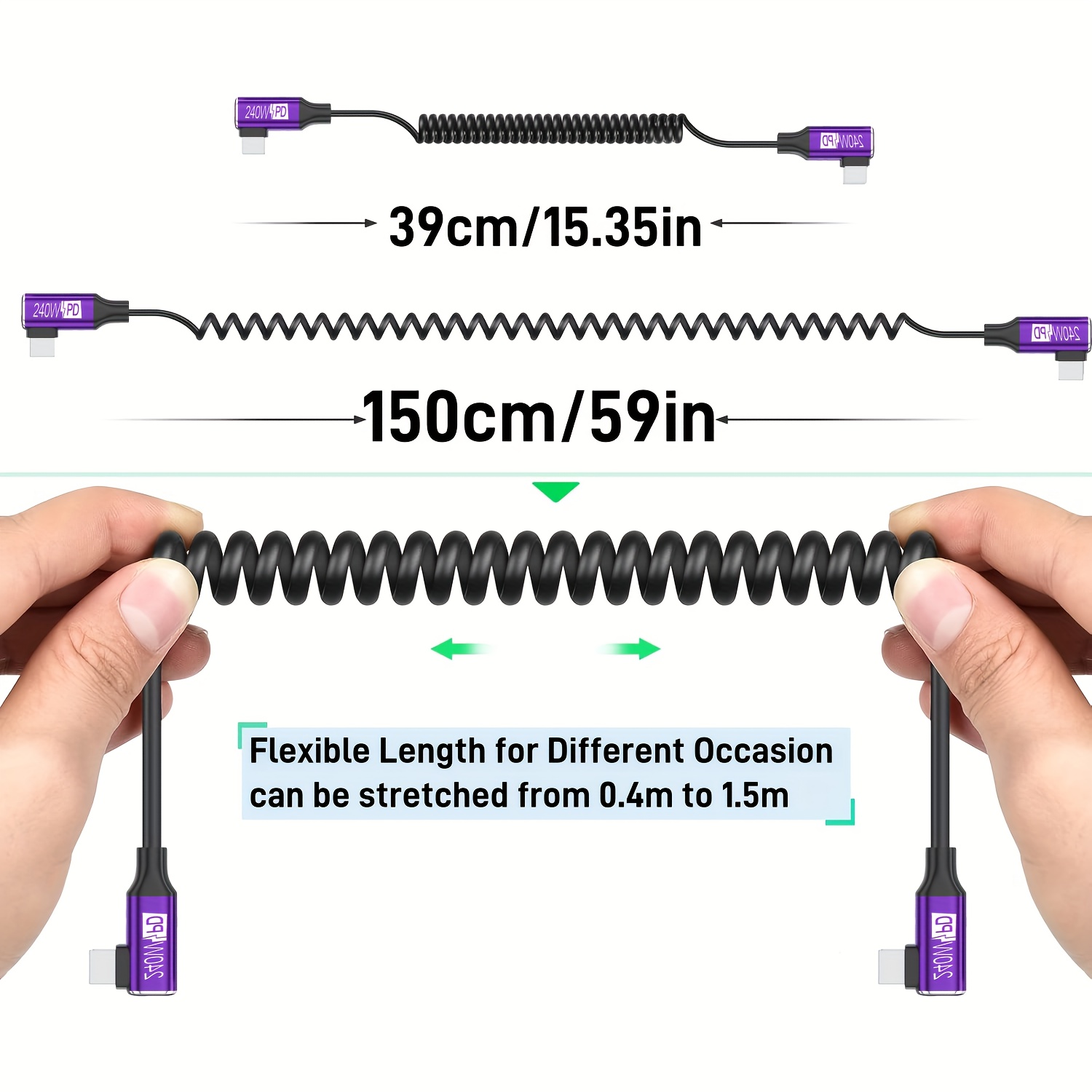 Cabo USB-C para USB-C em Espir - Coiled Usb Cable avaliação e preço