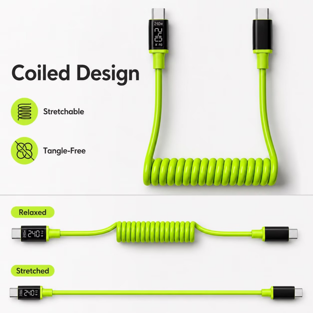 Cabo de Carregamento Retrátil  - Coiled Usb Cable avaliação e preço